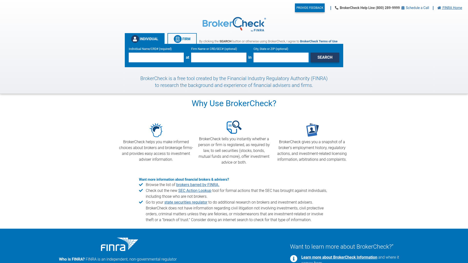 FINRA BrokerCheck, the US public broker register